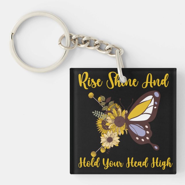 retro boho baby design key ring (Front)