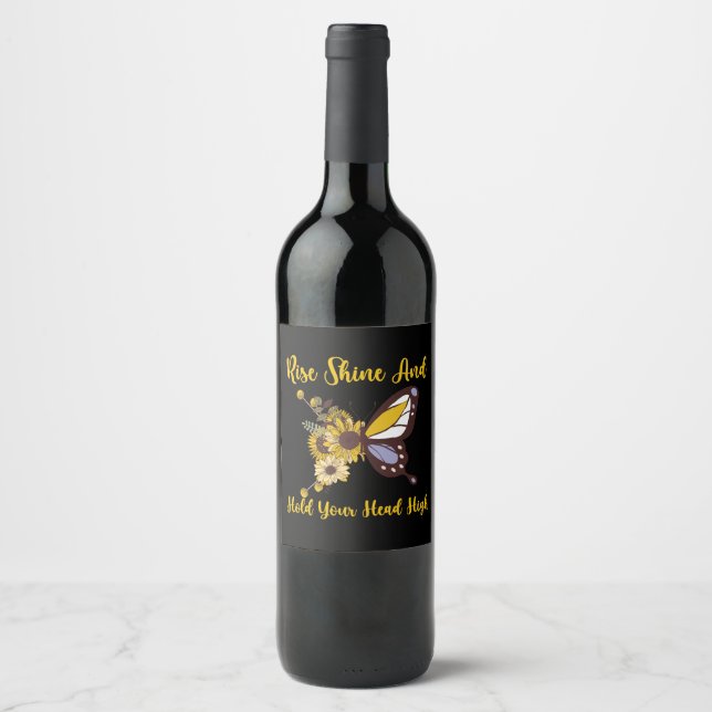 retro boho baby design wine label (Front)