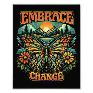 Retro Boho Butterfly Wings of Peace Photo Print