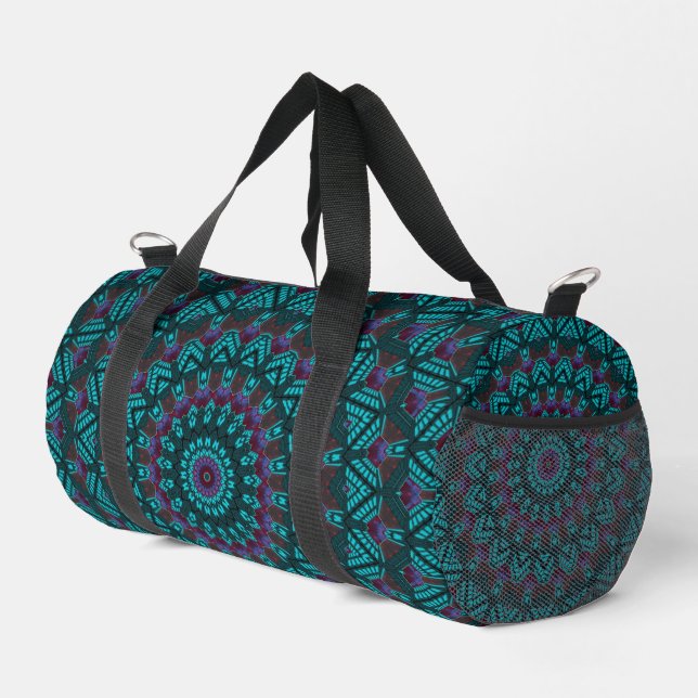 Retro Boho Chic Bohemian Southwestern Mandala  Duffle Bag (Right Corner)