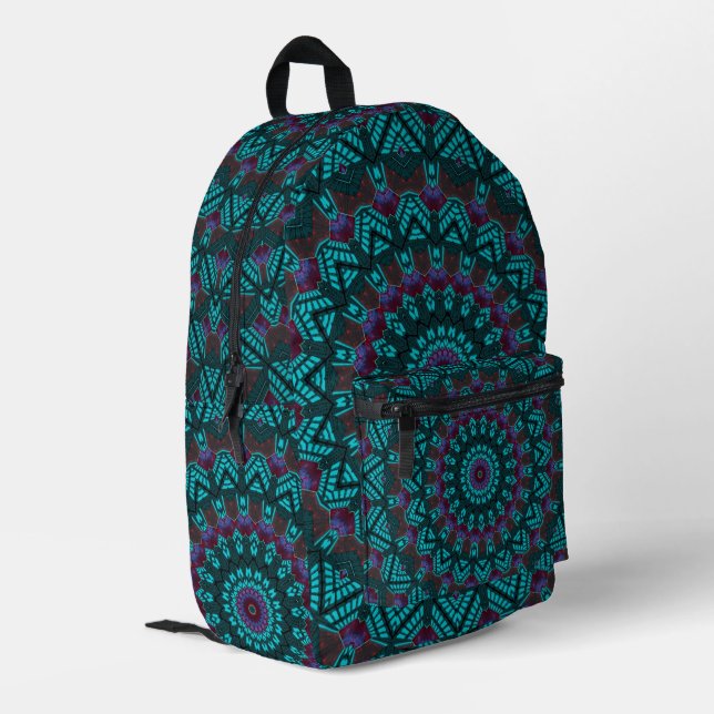 Retro Boho Chic Bohemian Southwestern Mandala  Printed Backpack (Back Corner Left)