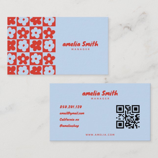 retro boho cute rustic business card (Front/Back)