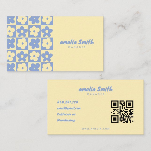 retro boho cute rustic business card (Front/Back)