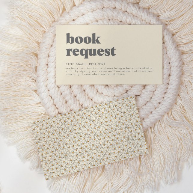 Retro Boho Daisy Baby Shower Book Request Enclosure Card (Creator Uploaded)