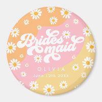 Retro Boho Daisy Personalized Bridesmaid Gift