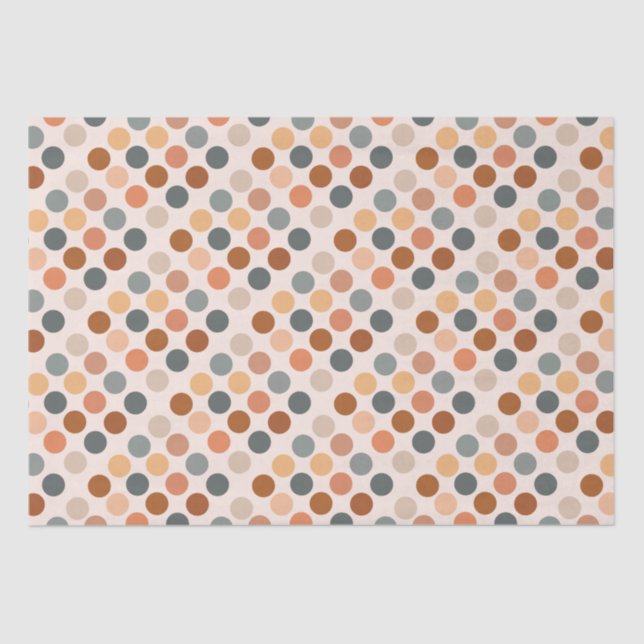Retro Boho Dots Neutral Tissue Paper (Front)