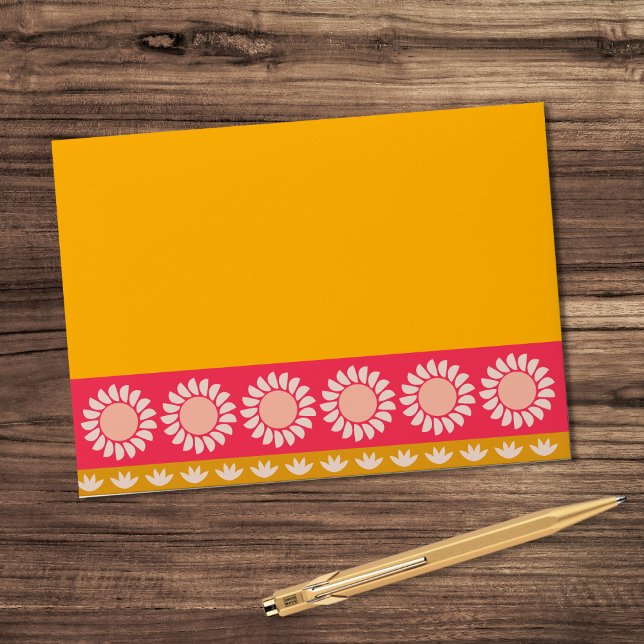 Retro Boho Floral Bold & Bright Colourful Wedding Envelope (Creator Uploaded)
