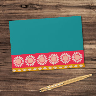 Retro Boho Floral Bold & Bright Colourful Wedding Envelope