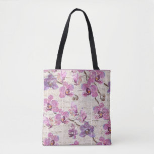 Retro Boho Floral Garden Large Desk Mat Tote Bag