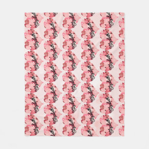Retro Boho Floral I Heart Name calligraphy text  Fleece Blanket