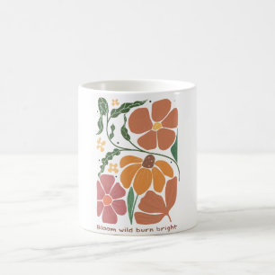 Retro Boho Floral Inspiration Quote Coffee Mug