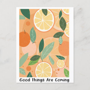 Retro Boho Floral Inspiration Quote Postcard