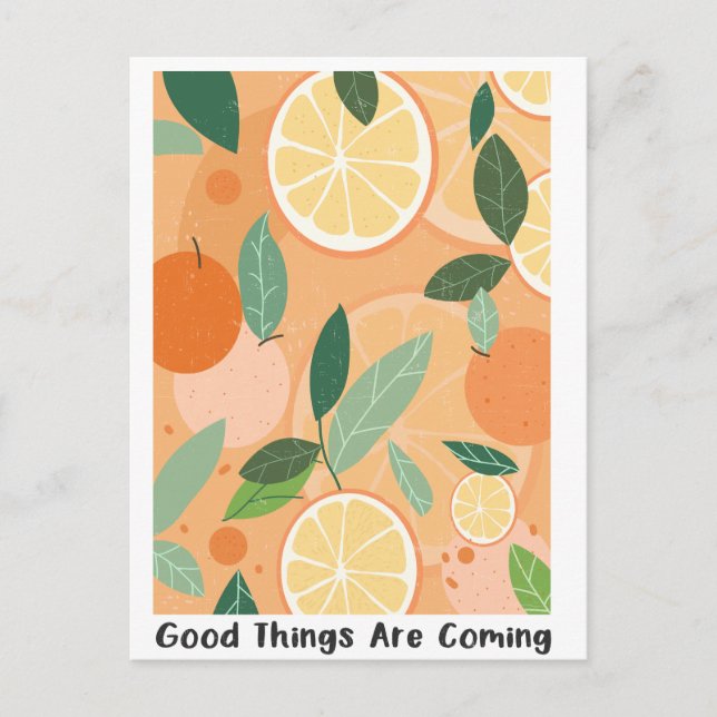 Retro Boho Floral Inspiration Quote Postcard (Front)