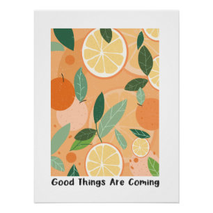 Retro Boho Floral Inspiration Quote Poster