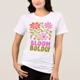 Retro Boho Floral Inspirational Affirmation Quote  Tri-Blend Shirt