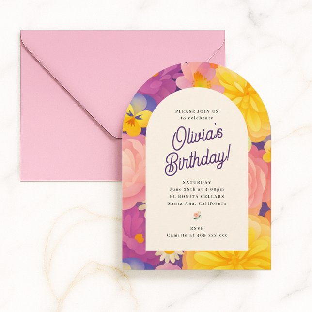 Retro Boho Flower Party Invite (Creator Uploaded)