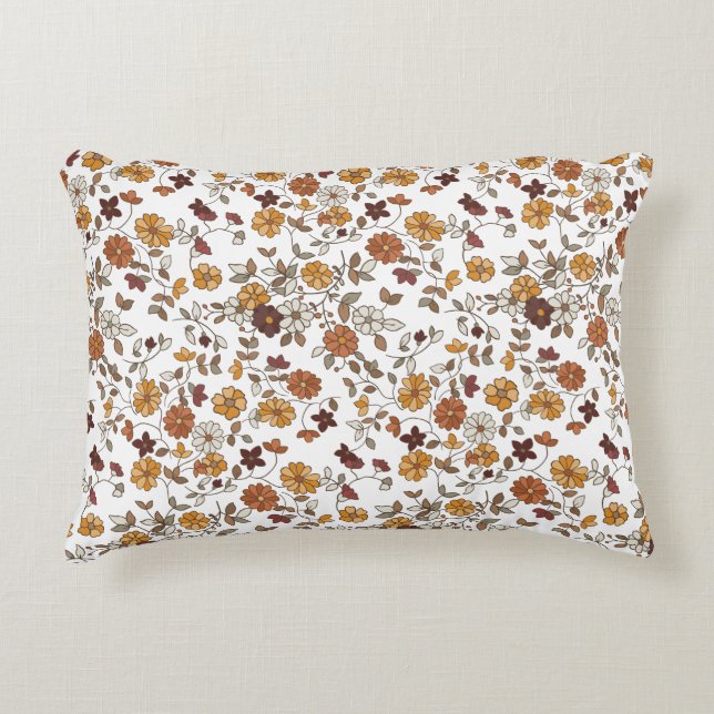 Retro Boho Flowers Pattern  Decorative Cushion (Front)