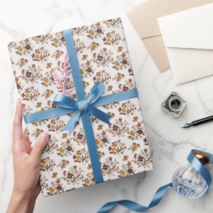 Retro Boho Flowers Pattern  Wrapping Paper
