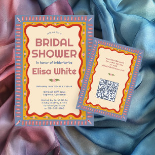 Retro Boho Fun Handmade CUSTOM Bridal Shower  Enclosure Card