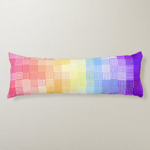 Retro Boho Funky Quirky Xenogender Plaid Pride Body Cushion