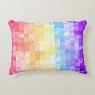 Retro Boho Funky Quirky Xenogender Plaid Pride Decorative Cushion