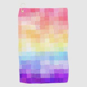 Retro Boho Funky Quirky Xenogender Plaid Pride Golf Towel