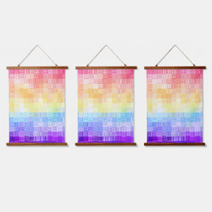 Retro Boho Funky Quirky Xenogender Plaid Pride Hanging Tapestry