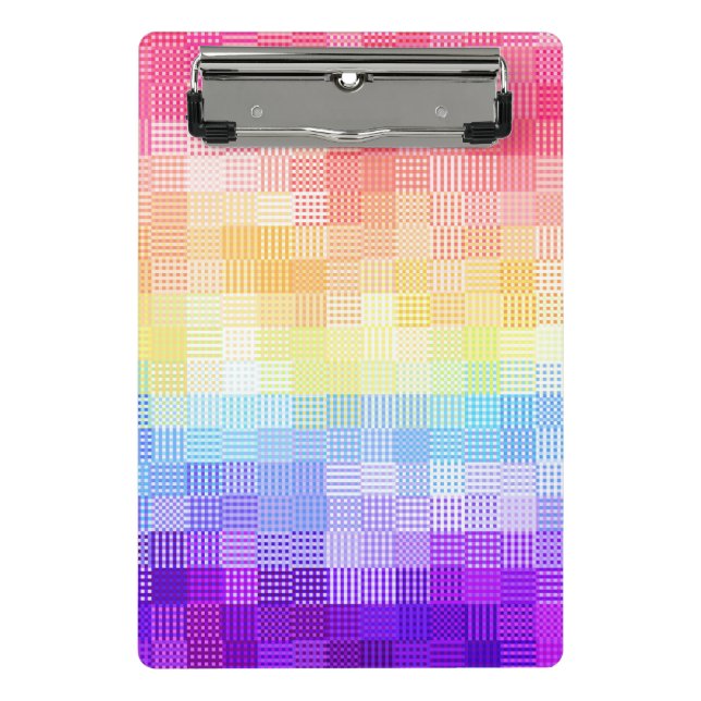 Retro Boho Funky Quirky Xenogender Plaid Pride Mini Clipboard (Front)
