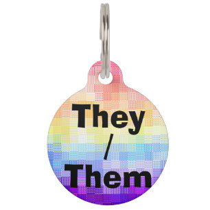 Retro Boho Funky Quirky Xenogender Plaid Pride Pet Tag