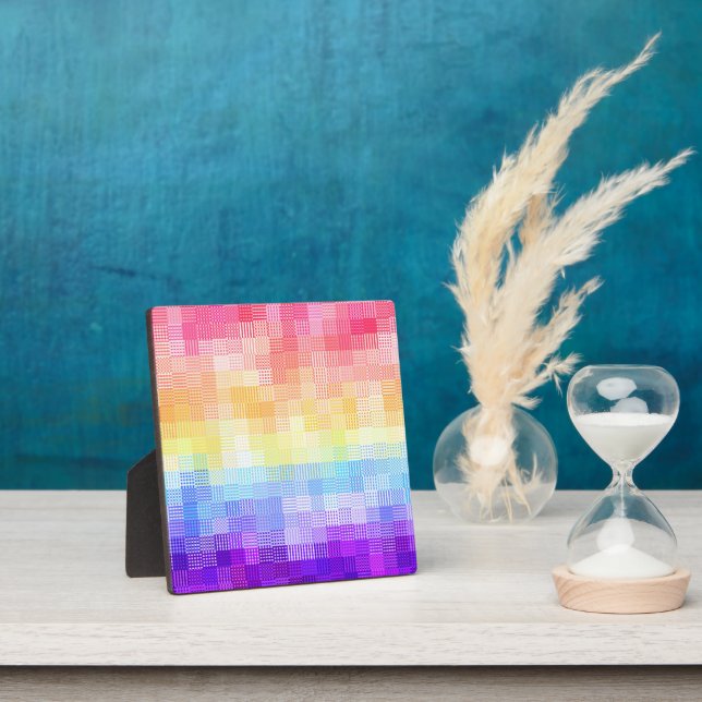 Retro Boho Funky Quirky Xenogender Plaid Pride Plaque (Insitu)