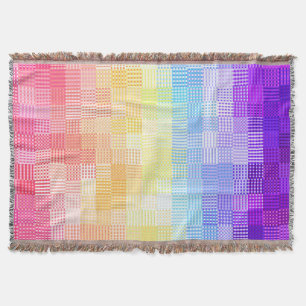 Retro Boho Funky Quirky Xenogender Plaid Pride Throw Blanket
