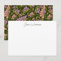 Retro Boho Green Botanical Groovy Personalised