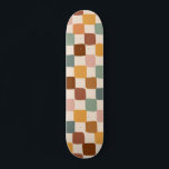 Retro Boho Groovy Chequered Colourful Bohemian 70s Skateboard<br><div class="desc">This cool skateboard featuring retro chequered pattern would make a wonderful gift for someone,  who loves boho aesthetic!</div>