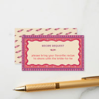 Retro Boho Handmade CUSTOM Bridal Shower Recipe