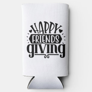 Retro Boho  Happy friendsgiving  Seltzer Can Cooler