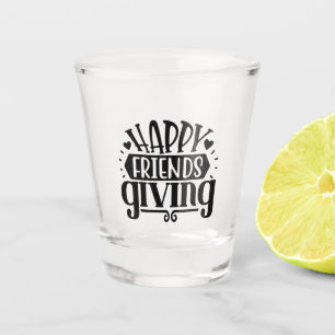 Retro Boho Happy friendsgiving Shot Glass