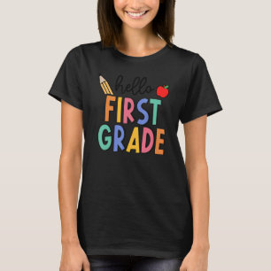 Retro Boho Hello First Grade Fun 1st Grader Back T T-Shirt