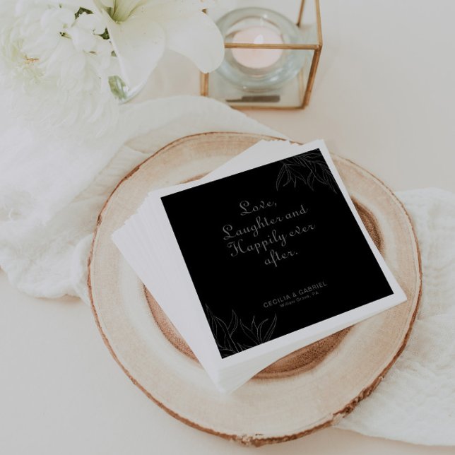 Retro Boho Love Laughter and Happily Ever After  Napkin (Creator Uploaded)