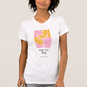 Retro Boho Pink Gold Orange Floral  T-Shirt