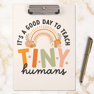 Retro Boho Preschool Teacher Quote Clipboard