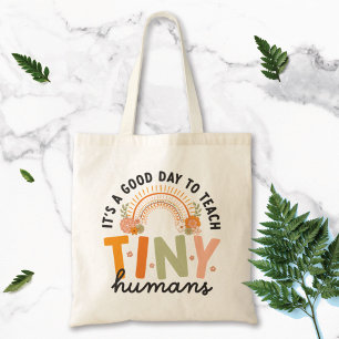 Retro Boho Preschool Teacher Quote Tote Bag