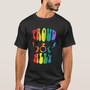 Retro Boho Proud Ally I'll Be There For You Lgbt R T-Shirt
