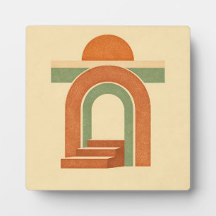 Retro Boho Rainbow Arch Minimalist Design Plaque
