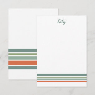 Retro Boho Striped Minimalist Card
