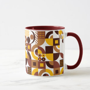 retro boho style modern colourful geometric patter mug