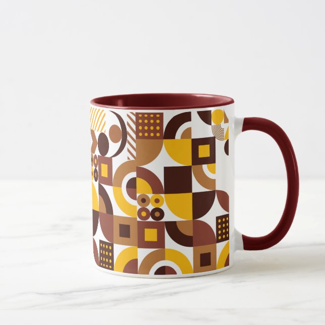 retro boho style modern colourful geometric patter mug (Right)