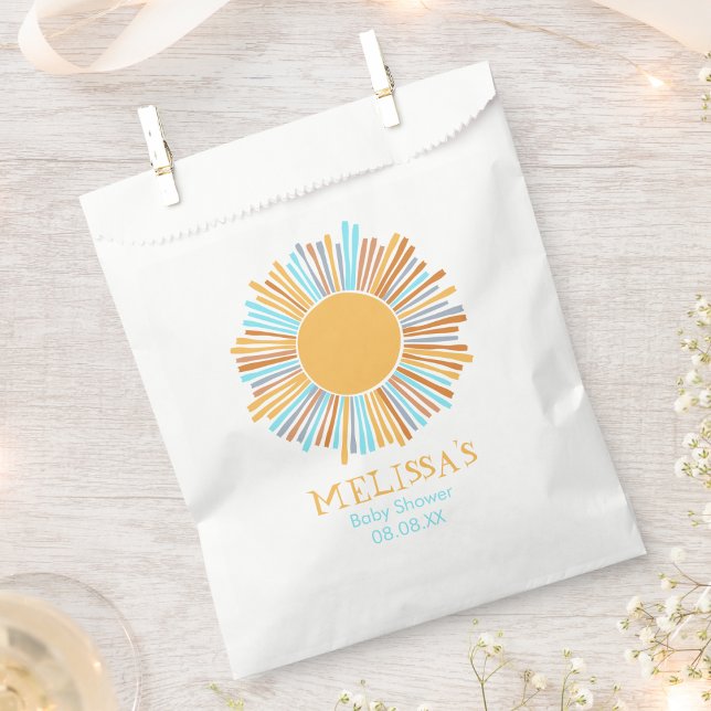 Retro boho sun here comes the sun thank you favour bag (Creator Uploaded)