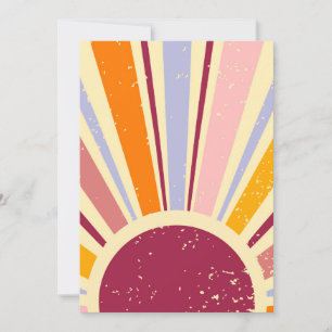 Retro boho sun invitation