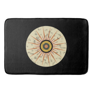 Retro Boho Sunburst Design Bath Mat