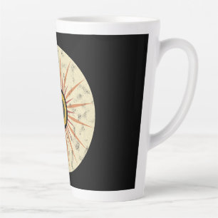 Retro Boho Sunburst Design Latte Mug